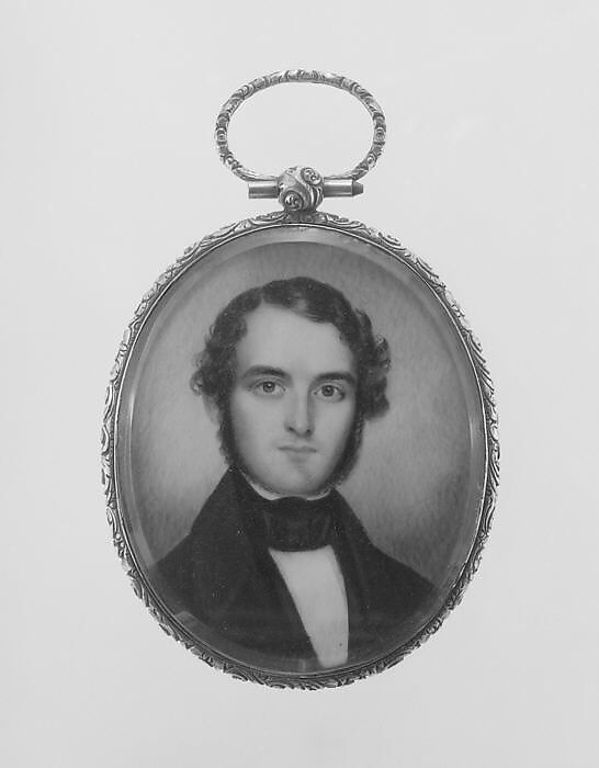 Portrait of a Gentleman, Ezra Atherton (active 1838–1842), Watercolor on ivory, American