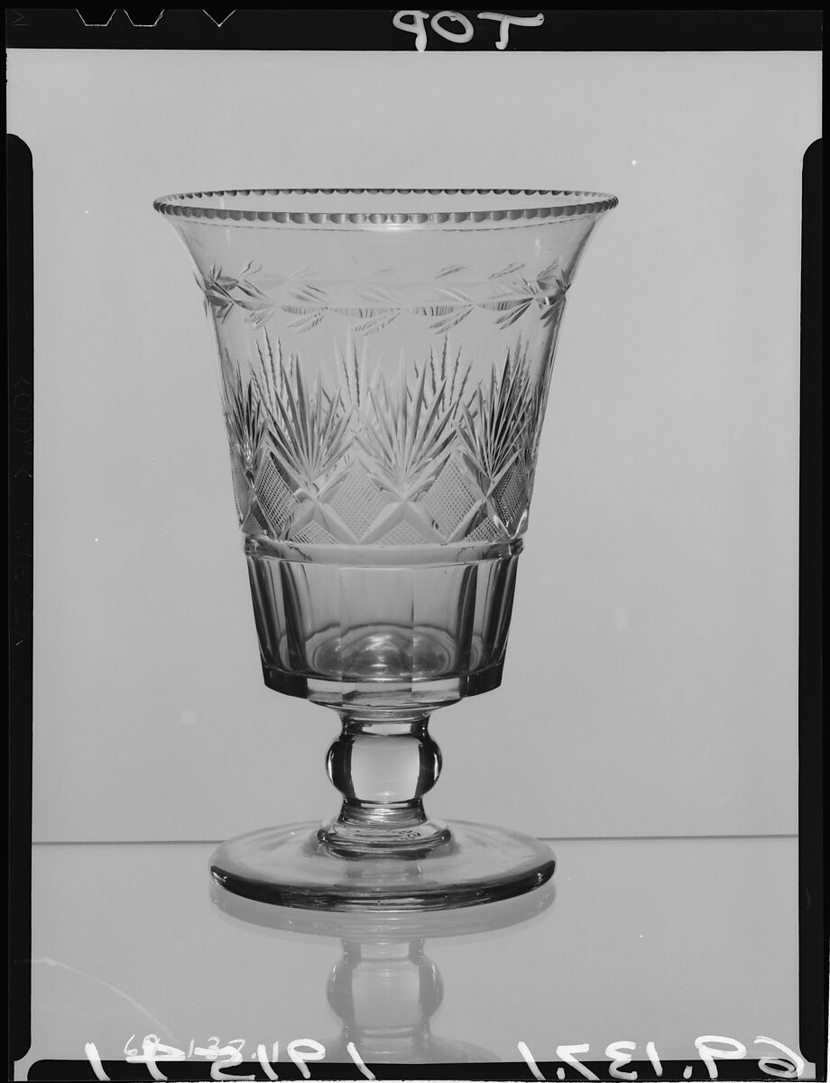 Celery Vase, Bakewell, Page &amp; Bakewell (1808–1882), Blown lead glass, American 