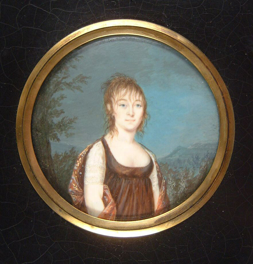 Portrait of a Lady, Formerly attributed to David Boudon (1748–ca. 1816), Watercolor on ivory, French 