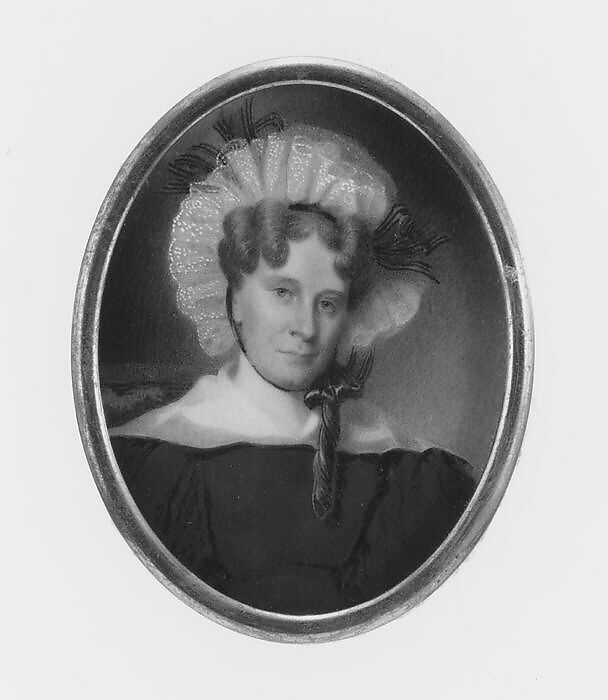 Portrait of a Lady, Hugh Bridport (American (born England), London 1794–ca. 1868 Philadelphia, Pennsylvania), Watercolor on ivory, American 