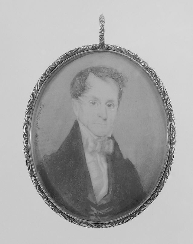 Portrait of a Gentleman, Samuel Broadbent Jr. (American, 1810–1880), Watercolor on ivory, American 
