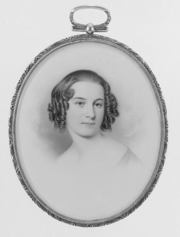 Portrait of a Lady, John Henry Brown (1818–1891), Watercolor on ivory, American 