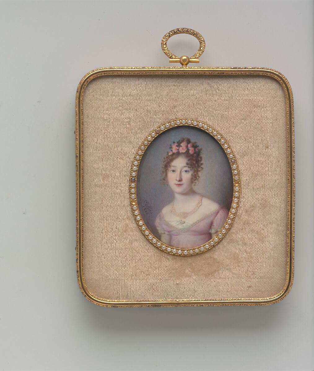 Portrait of a Lady, Louis Antoine Collas (French, Bordeaux ca. 1775–after 1828), Watercolor on ivory, American 