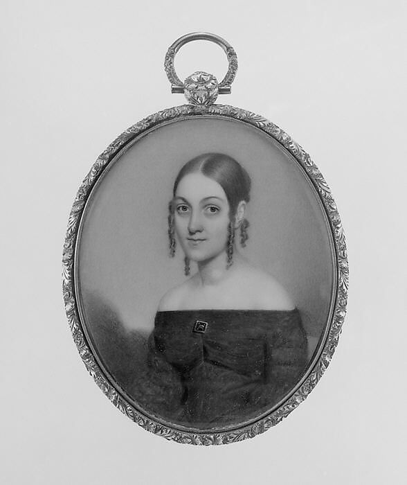 Mrs. McKinley, Thomas Seir Cummings (American (born England), Bath 1804–1894 Hackensack, New Jersey), Watercolor on ivory, American 