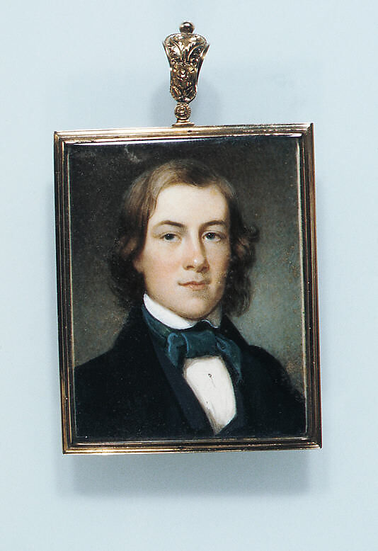 Portrait of a Gentleman, Thomas Seir Cummings (American (born England), Bath 1804–1894 Hackensack, New Jersey), Watercolor on ivory, American 