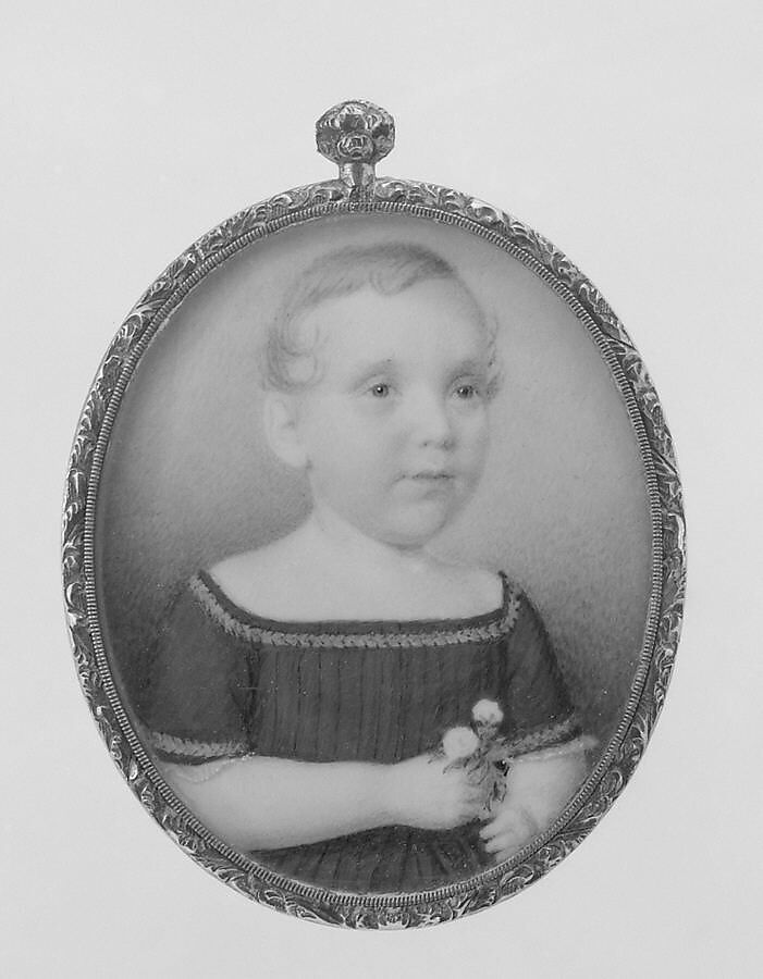Portrait of a Boy, Eliza Goodridge (1798–1882), Watercolor on ivory, American 