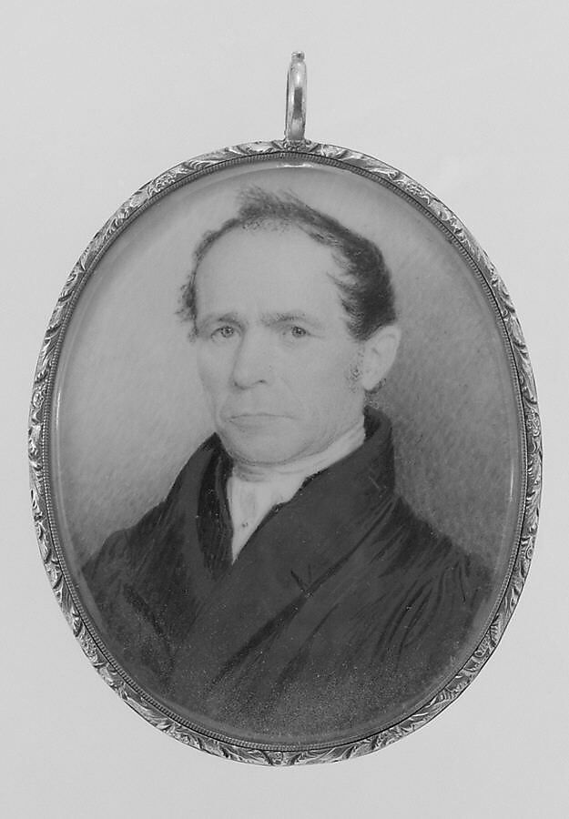 Portrait of a Gentleman, Eliza Goodridge (1798–1882), Watercolor on ivory, American 