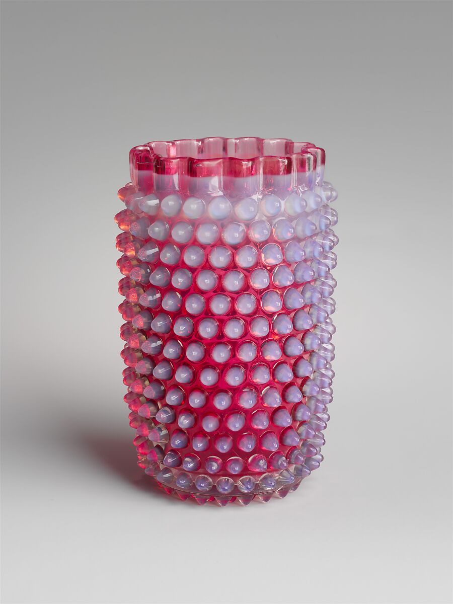 Hobnail Celery vase, Hobbs, Brockunier and Company (1863–1891), Pressed glass, American 