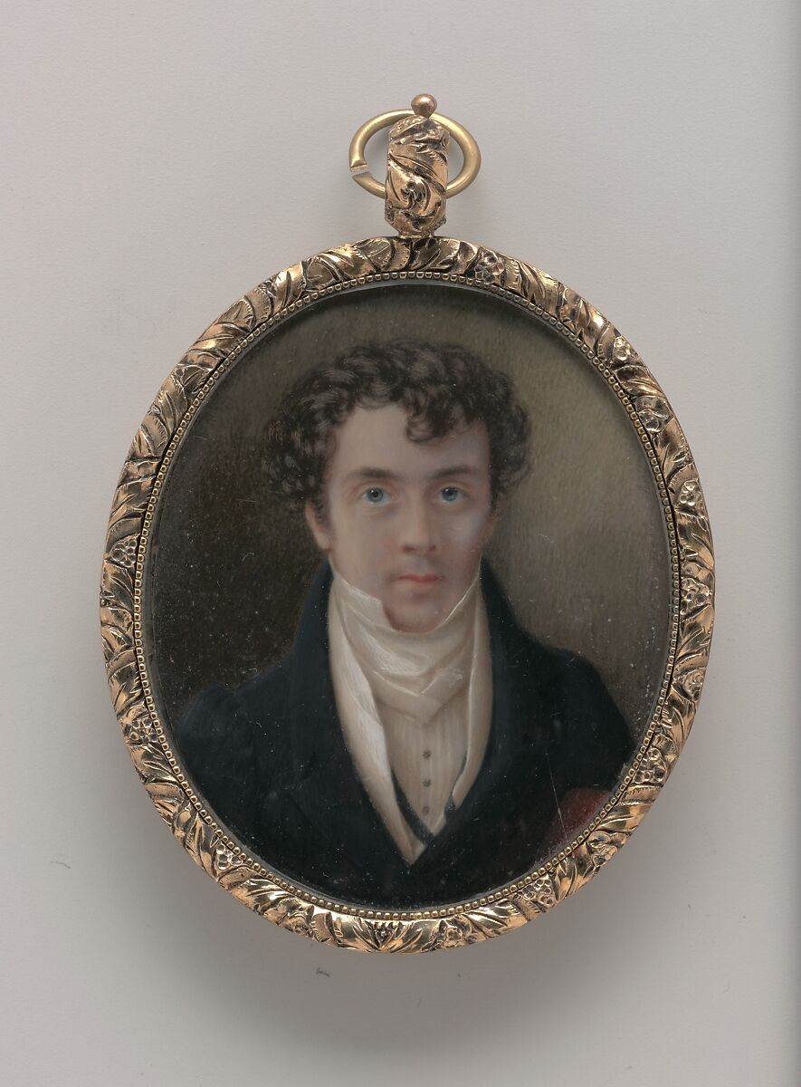 Self-Portrait, George Harvey (1800–1878), Watercolor on ivory, American 