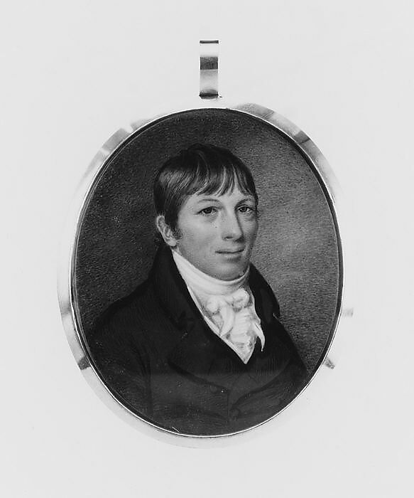 Portrait of a Gentleman, Attributed to John Hazlitt (1767–1837), Watercolor on ivory, British 