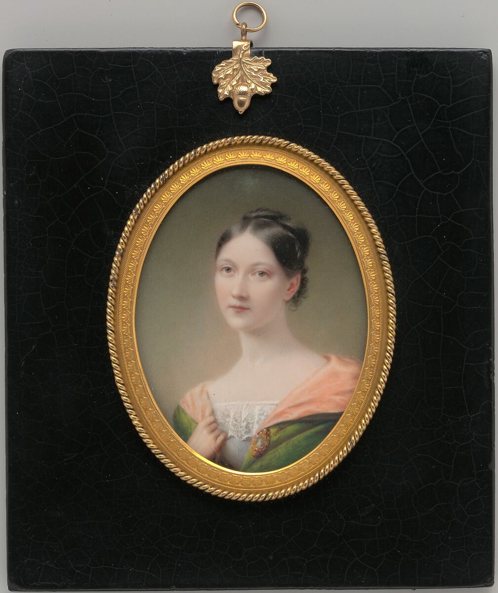 Portrait of a Lady, Charles Cromwell Ingham (American (born Ireland), Dublin 1786–1863 New York), Watercolor on ivory, American 