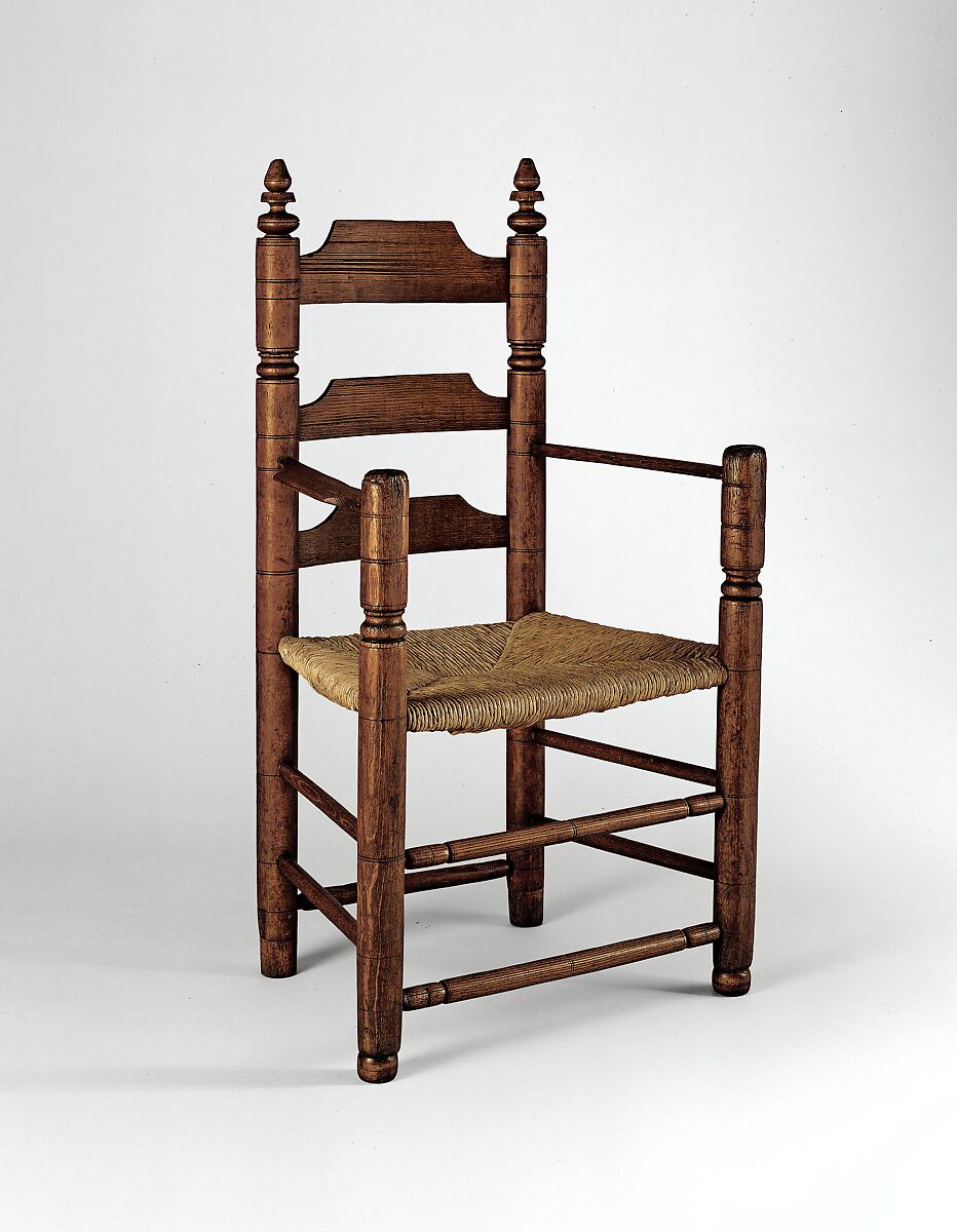 Slat-back armchair, Poplar, ash, American