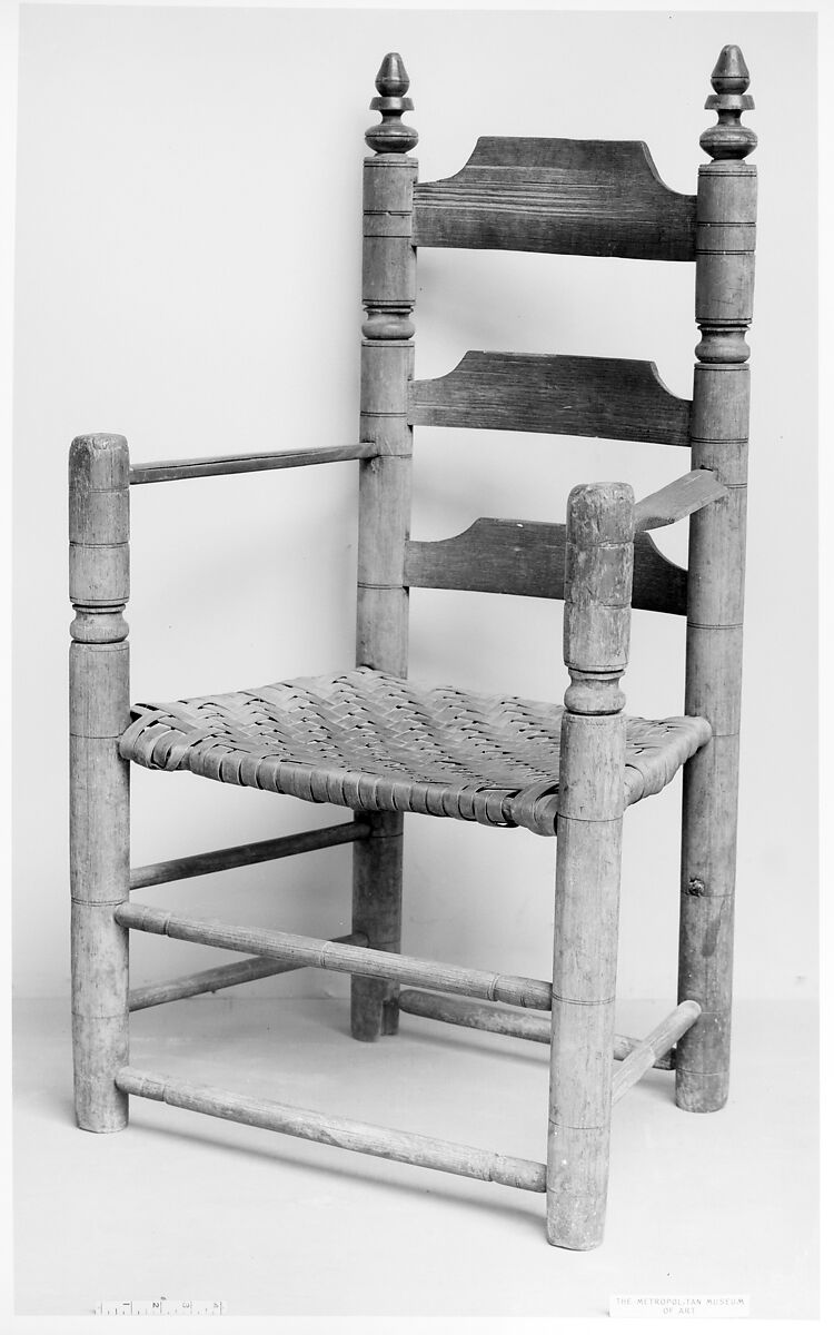 Slat-back armchair, Poplar, ash, American