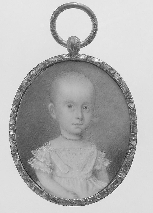 Portrait of a Child, William Lydston Jr. (ca. 1813–1881), Watercolor on ivory, American 