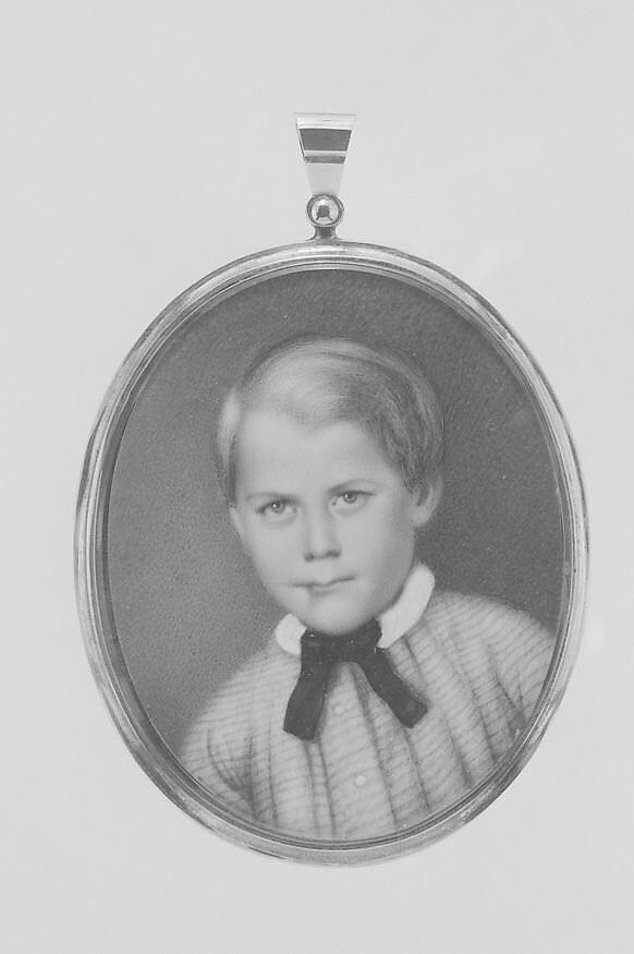 Portrait of a Boy, John Alexander McDougall (1810/11–1894), Watercolor on ivory, American 