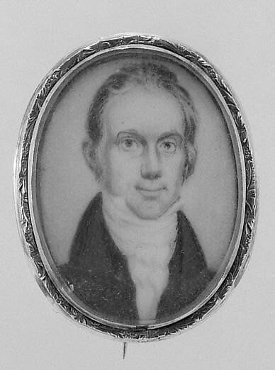 Portrait of a Gentleman, Attributed to John Alexander McDougall (1810/11–1894), Watercolor on ivory, American 