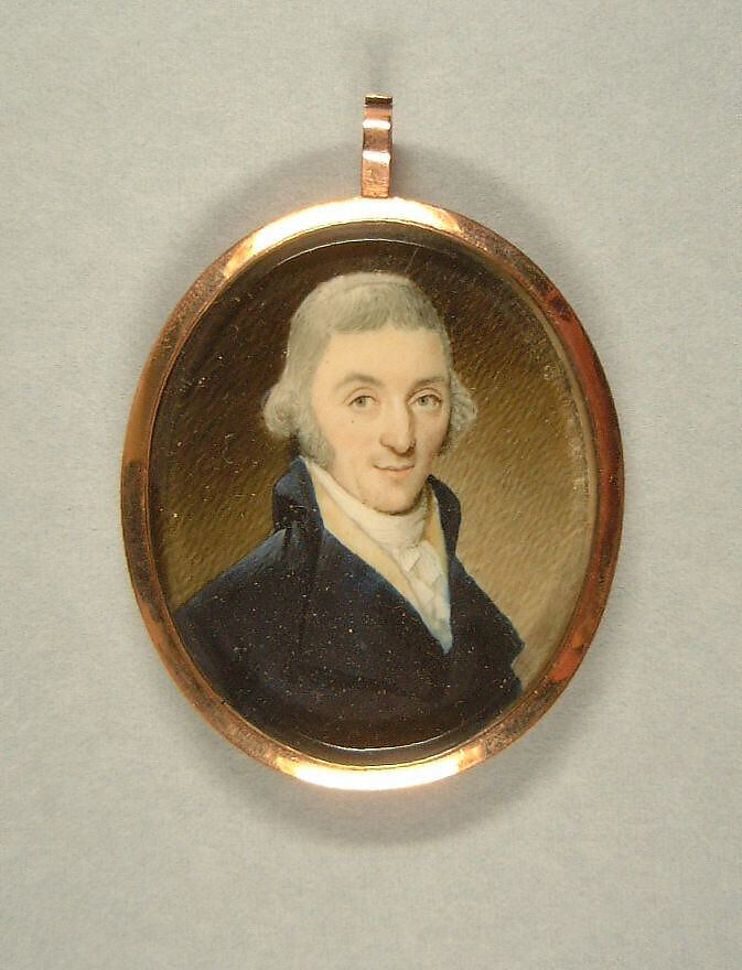 Portrait of a Gentleman, Formerly attributed to Edward Miles (British, Yarmouth 1752–1828 Philadelphia, Pennsylvania), Watercolor on ivory, British 