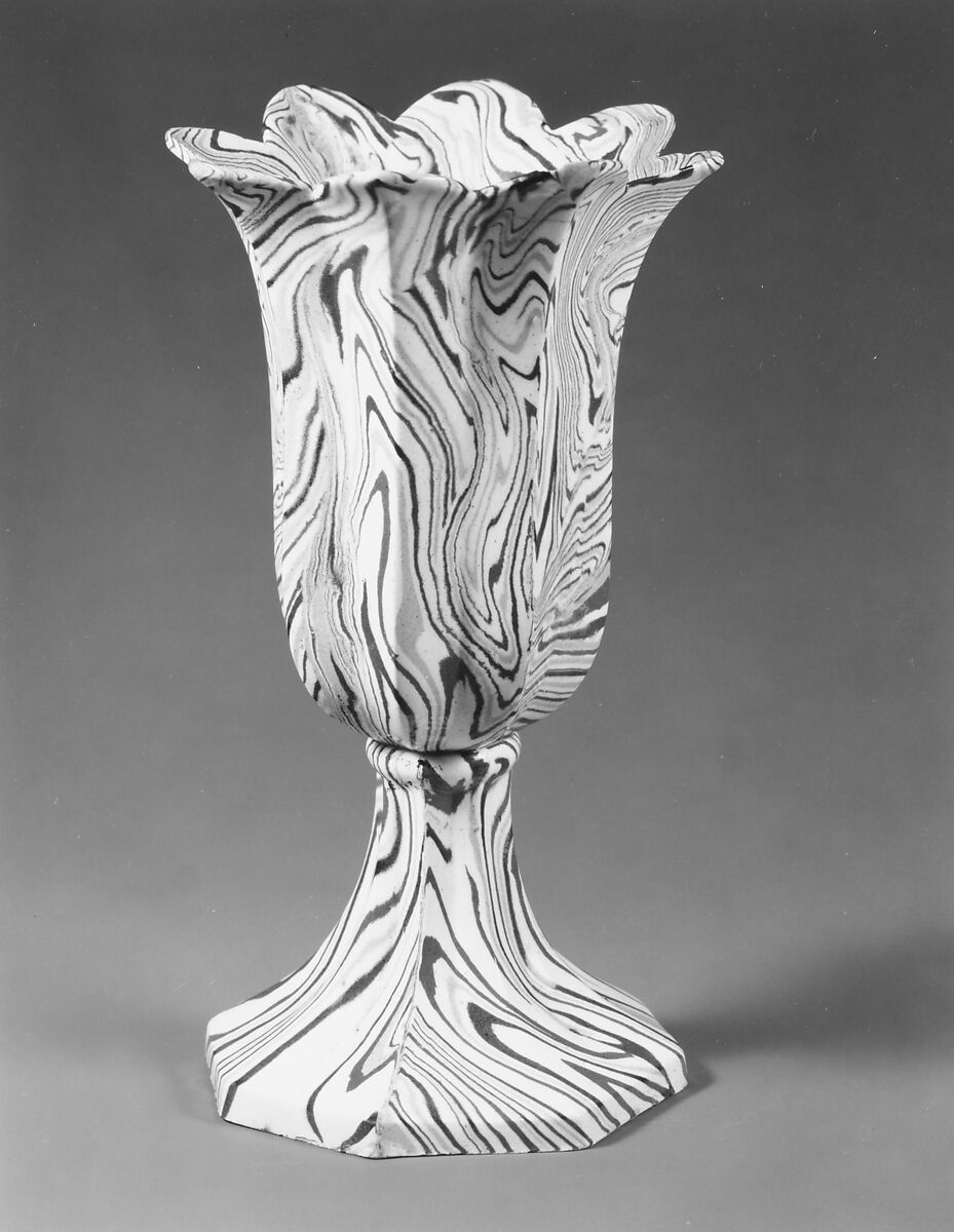 Celery vase, United States Pottery Company (1852–58), Earthenware, American