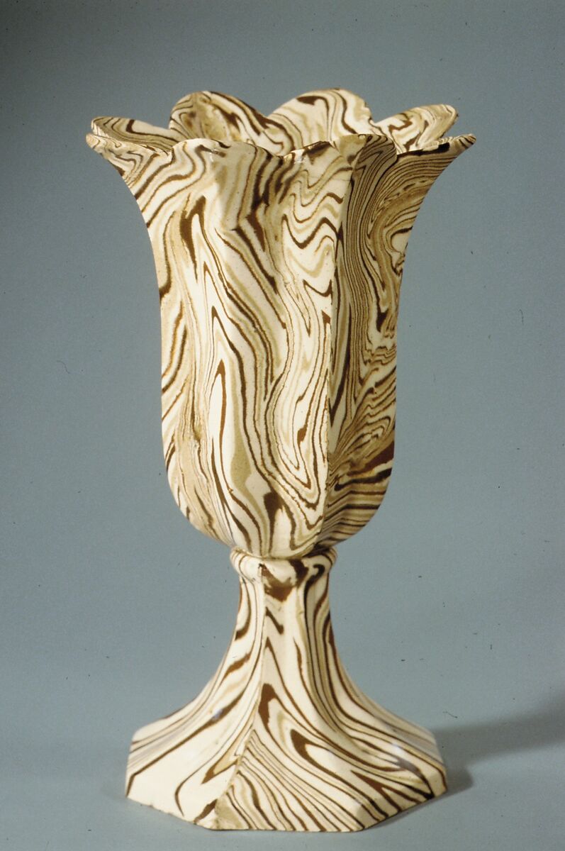 Celery vase, United States Pottery Company (1852–58), Earthenware, American 