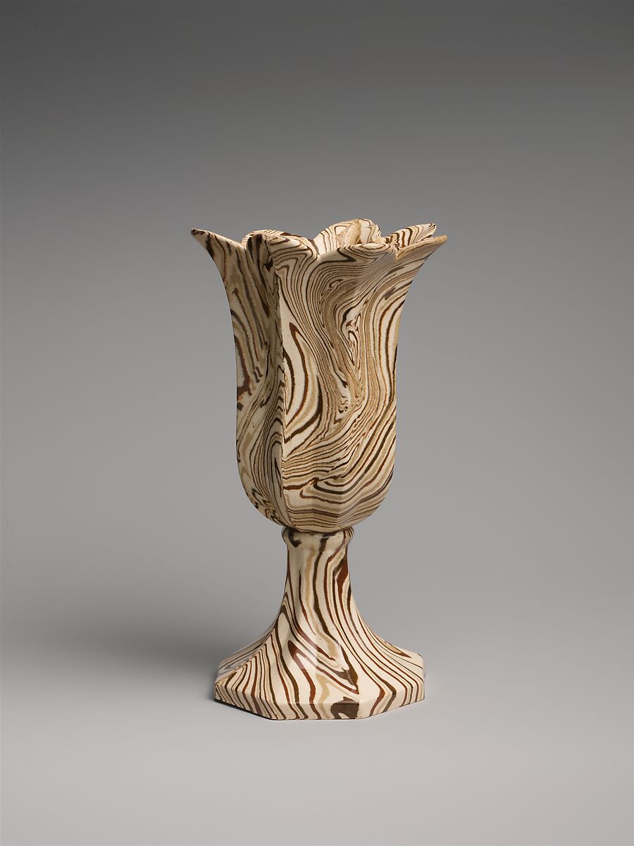 Celery vase, United States Pottery Company (1852–58), Earthenware, American