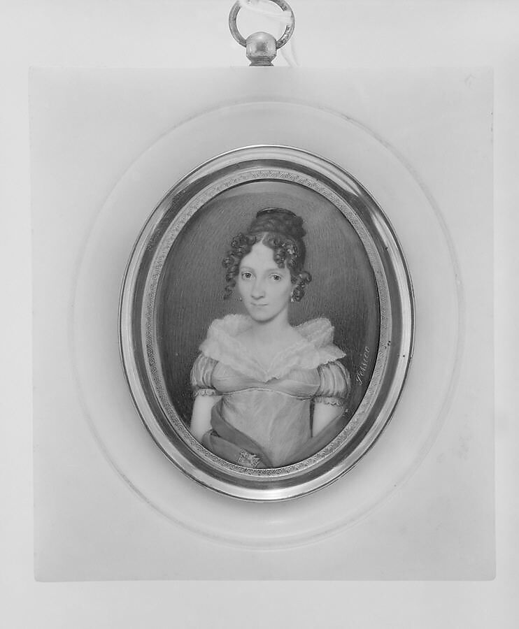 Mrs. Richard Wilmot Hall (Eliza Taylor), Gennarino Persico (ca. 1800–ca. 1859), Watercolor on ivory, American 