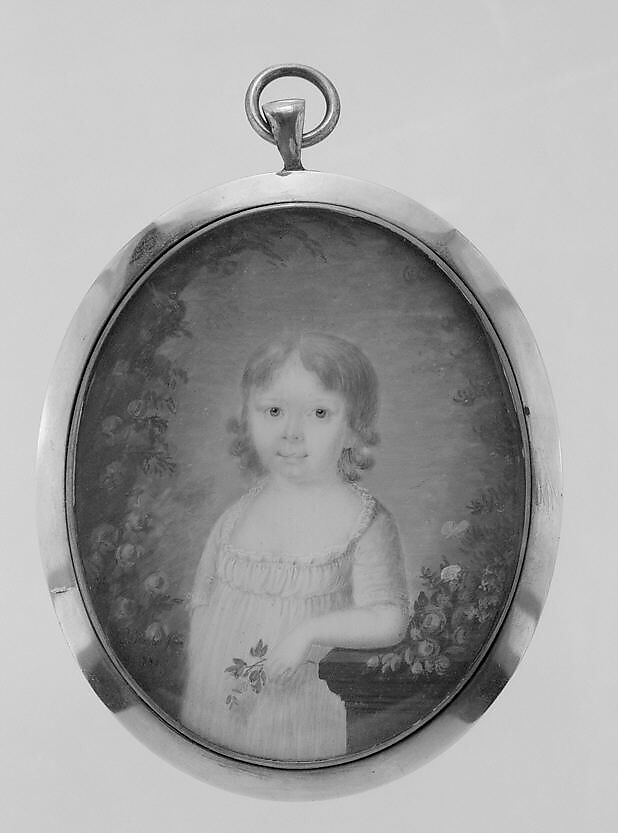 Portrait of a Girl, Philippe Abraham Peticolas (1760–1841), Watercolor on ivory, American 