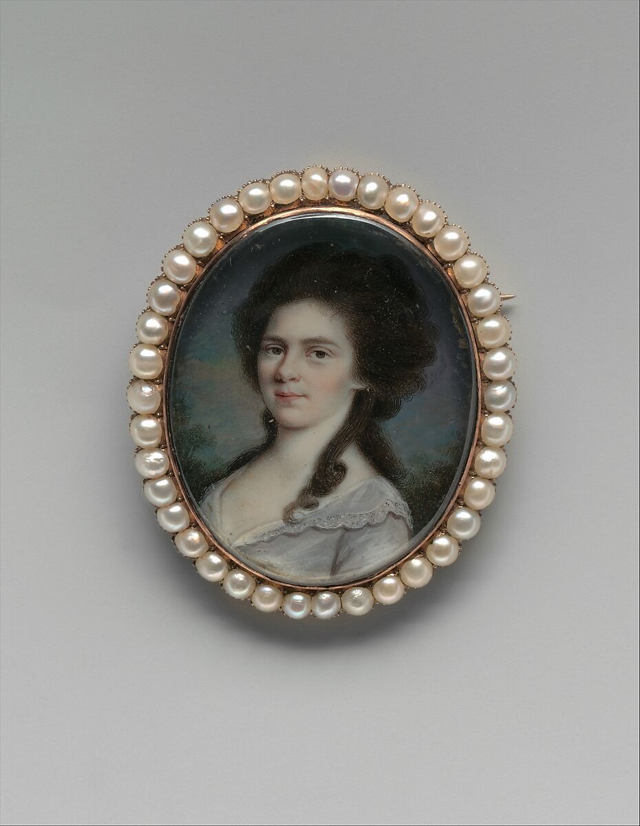 Mrs. William Few (Catherine Nicholson), John Ramage (Ireland ca. 1748–1802 Montreal), Watercolor on ivory, American 