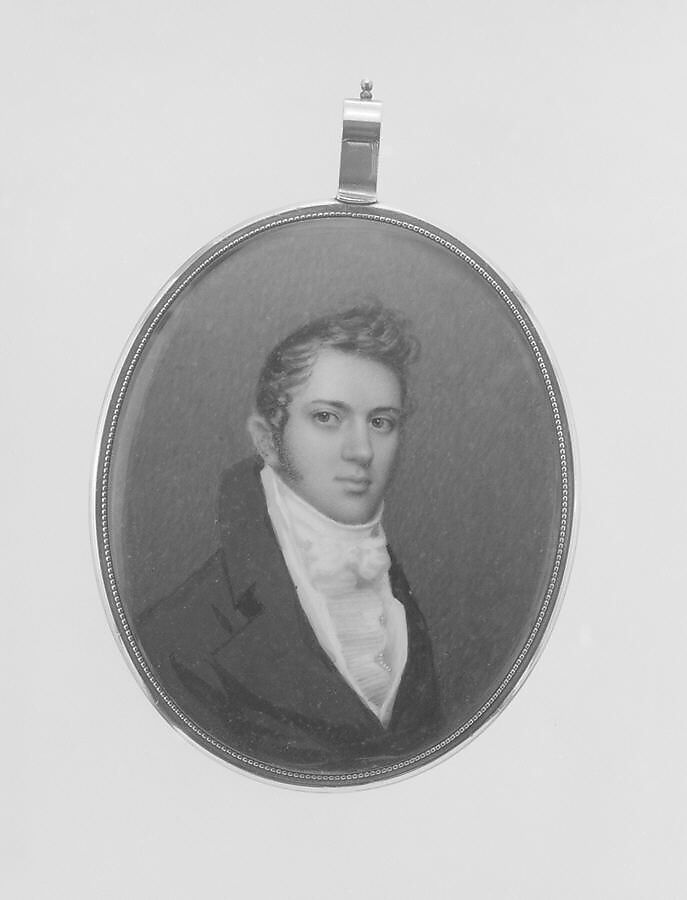 Portrait of a Gentleman, Nathaniel Rogers (American, Bridgehampton, New York 1788–1844 Bridgehampton, New York), Watercolor on ivory, American 