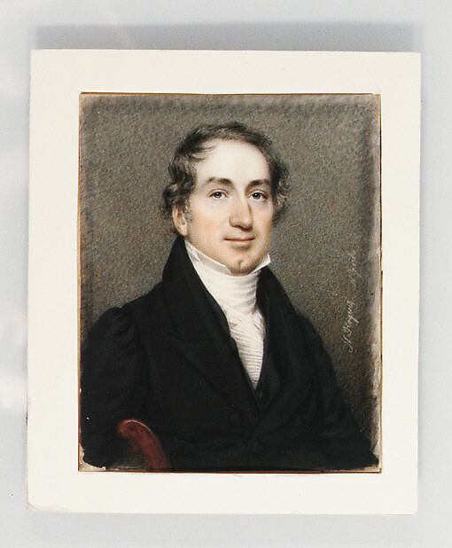 Portrait of a Gentleman, Nathaniel Rogers (American, Bridgehampton, New York 1788–1844 Bridgehampton, New York), Watercolor on ivory, American 