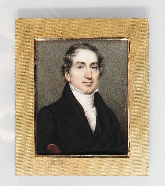 Portrait of a Gentleman, Nathaniel Rogers (American, Bridgehampton, New York 1788–1844 Bridgehampton, New York), Watercolor on ivory, American