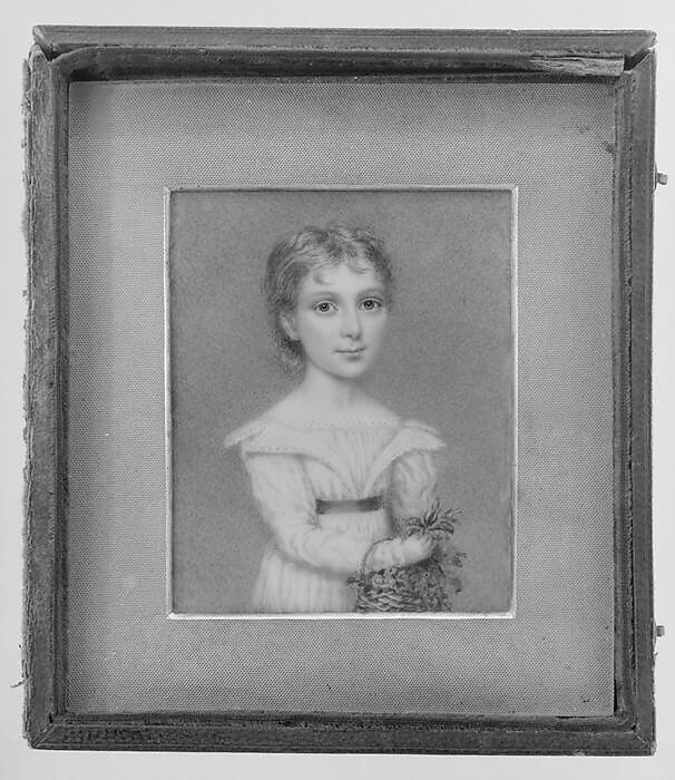 Portrait of a Girl, Nathaniel Rogers (American, Bridgehampton, New York 1788–1844 Bridgehampton, New York), Watercolor on ivory, American 