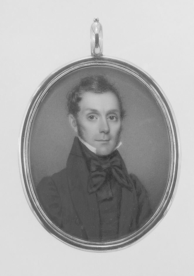 Portrait of a Gentleman, Nathaniel Rogers (American, Bridgehampton, New York 1788–1844 Bridgehampton, New York), Watercolor on ivory, American 