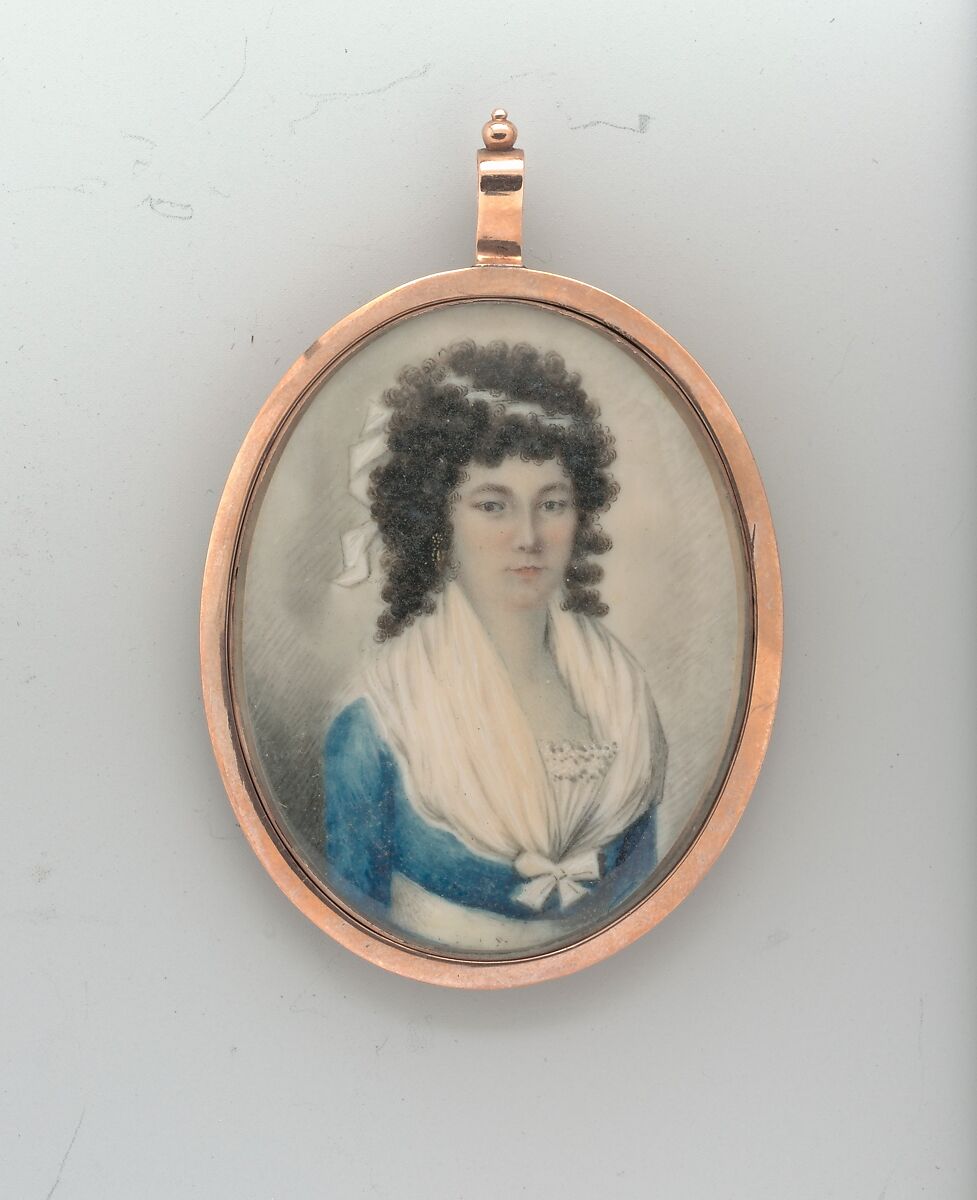 Portrait of a Lady, Lawrence Sully (Kilkenny, Ireland 1769–1804 Richmond, Virginia), Watercolor on ivory, American 