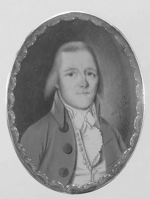 Portrait of a Gentleman, William Verstille (American, Boston, Massachusetts 1757–1803 Boston, Massachusetts), Watercolor on ivory, American 