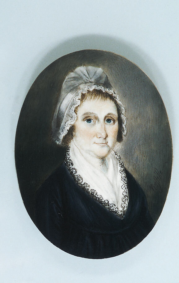 Mrs. Joseph White (Elizabeth Stone), William Verstille (American, Boston, Massachusetts 1757–1803 Boston, Massachusetts), Watercolor on ivory, American 