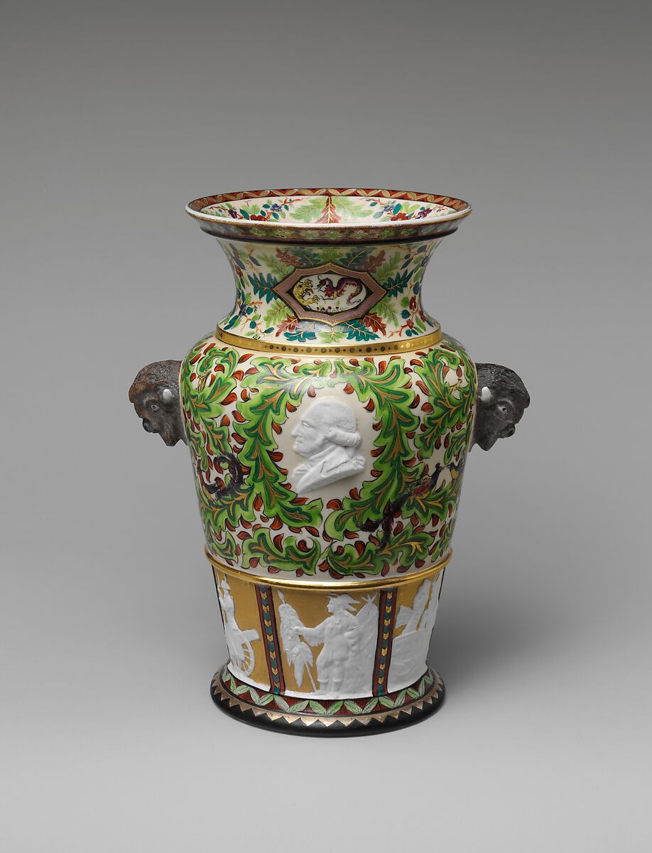 Century Vase, Karl L. H. Müller (American, 1820–1887), Porcelain, American