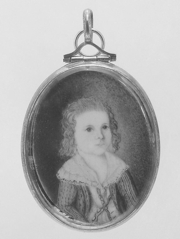 Portrait of a Boy, Watercolor on ivory, American 