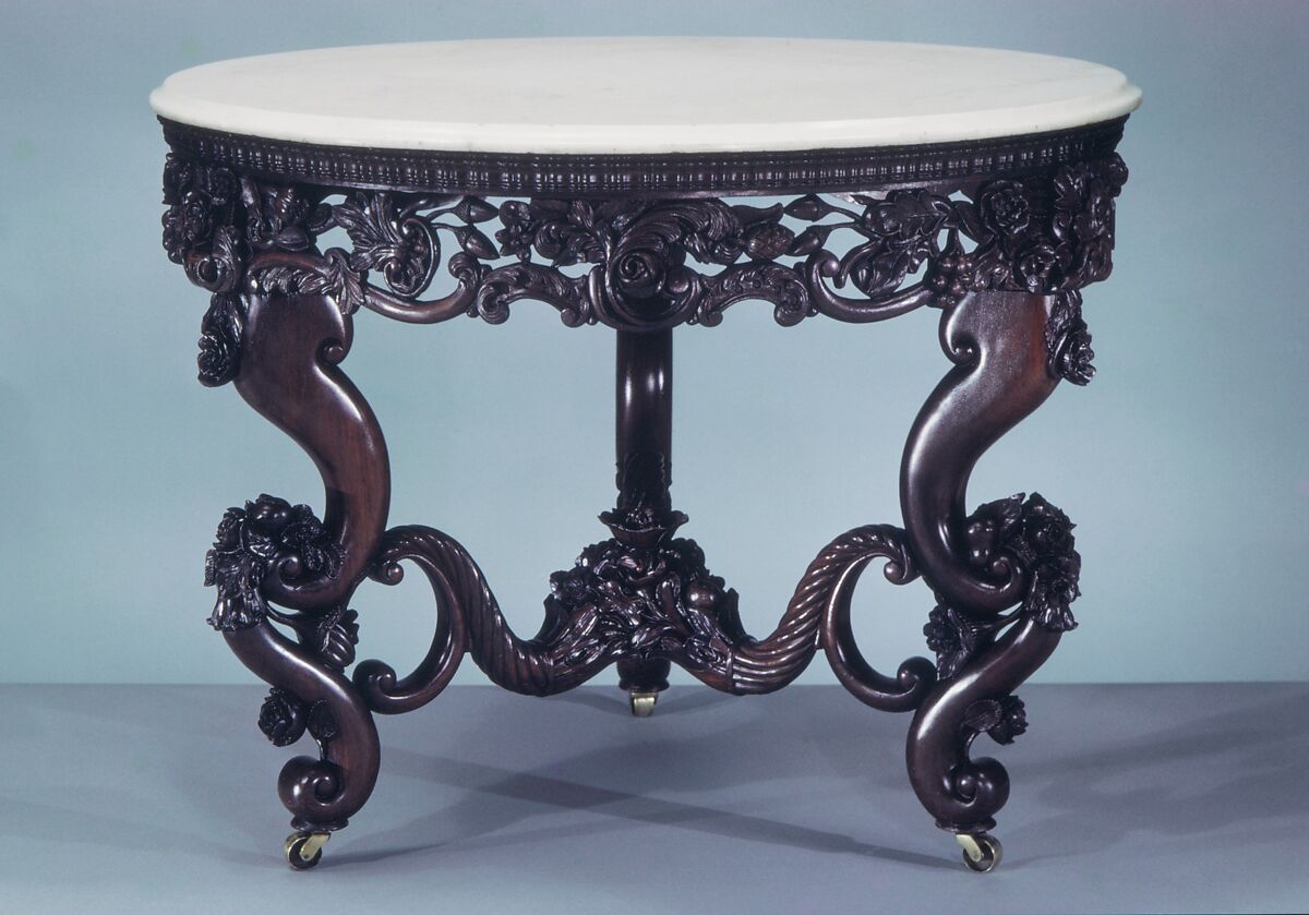Center Table, Rosewood, ash (secondary wood), marble 