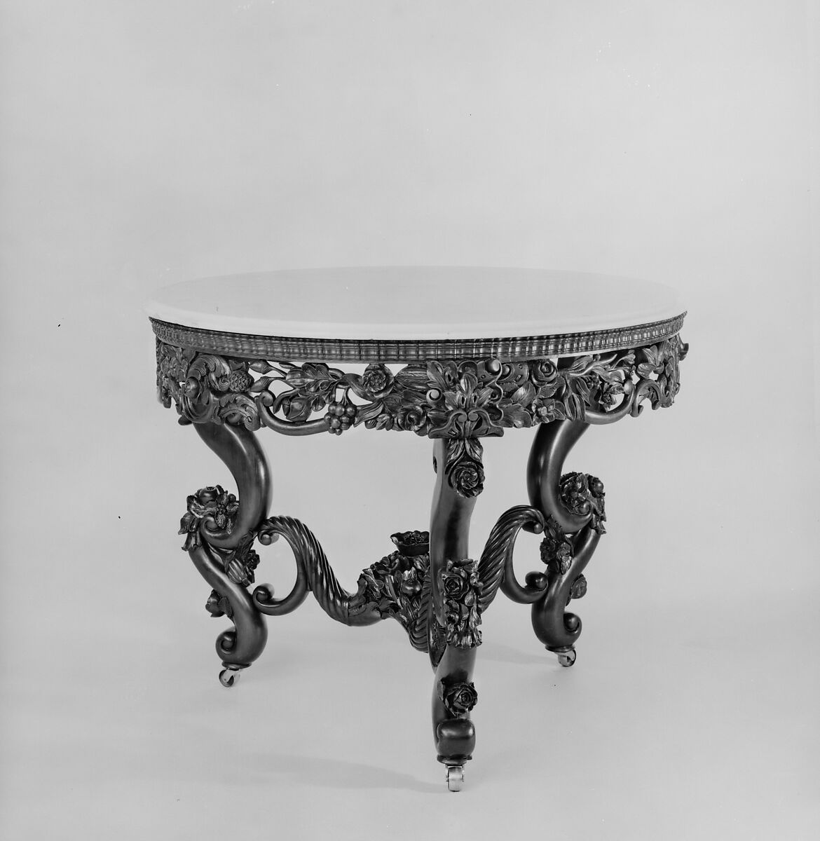 Center Table, Rosewood, ash (secondary wood), marble