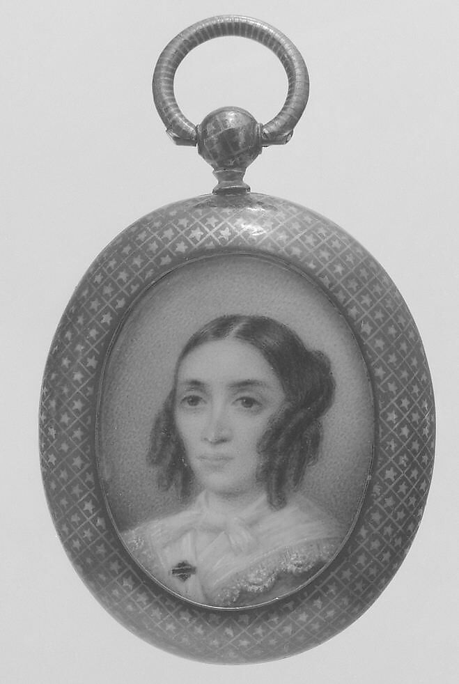 Portrait of a Lady, Watercolor on ivory, American 