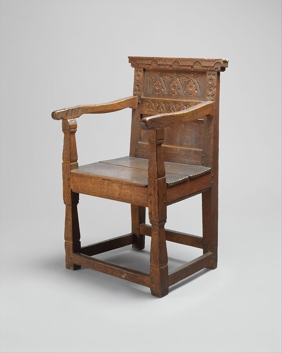 Joined armchair, Oak, American