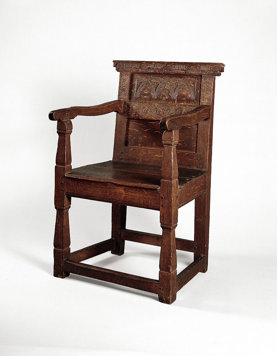 Joined armchair, Oak, American