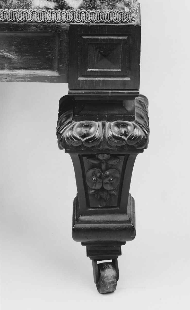 Sofa, Julius Dessoir (1801–1884), Rosewood, replacement showcovers, American