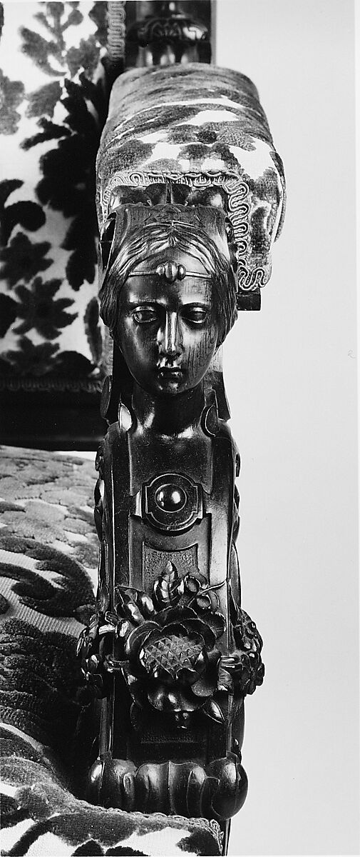 Armchair, Julius Dessoir (1801–1884), Rosewood, chestnut (secondary wood), modern upholstery with original underupholstery, American