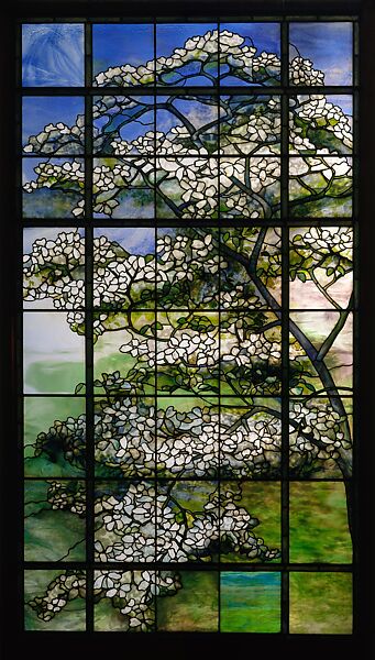 Dogwood, Designed by Louis C. Tiffany (American, New York 1848–1933 New York), Leaded Favrile glass, American 