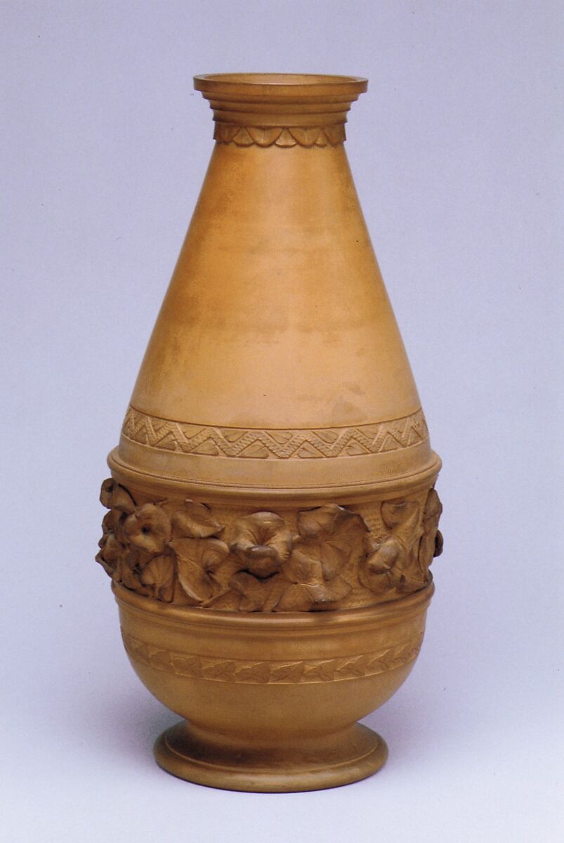 Vase, Designed by George W. Fenety (1850–1933), Red earthenware, American