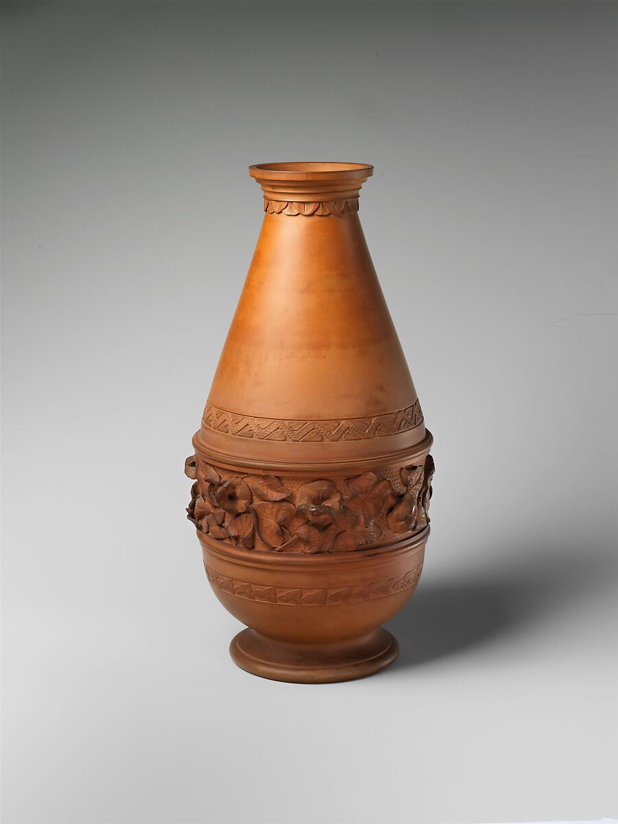 Vase, Designed by George W. Fenety (1850–1933), Red earthenware, American 