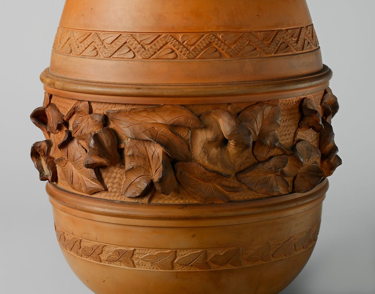 Vase, Designed by George W. Fenety (1850–1933), Red earthenware, American