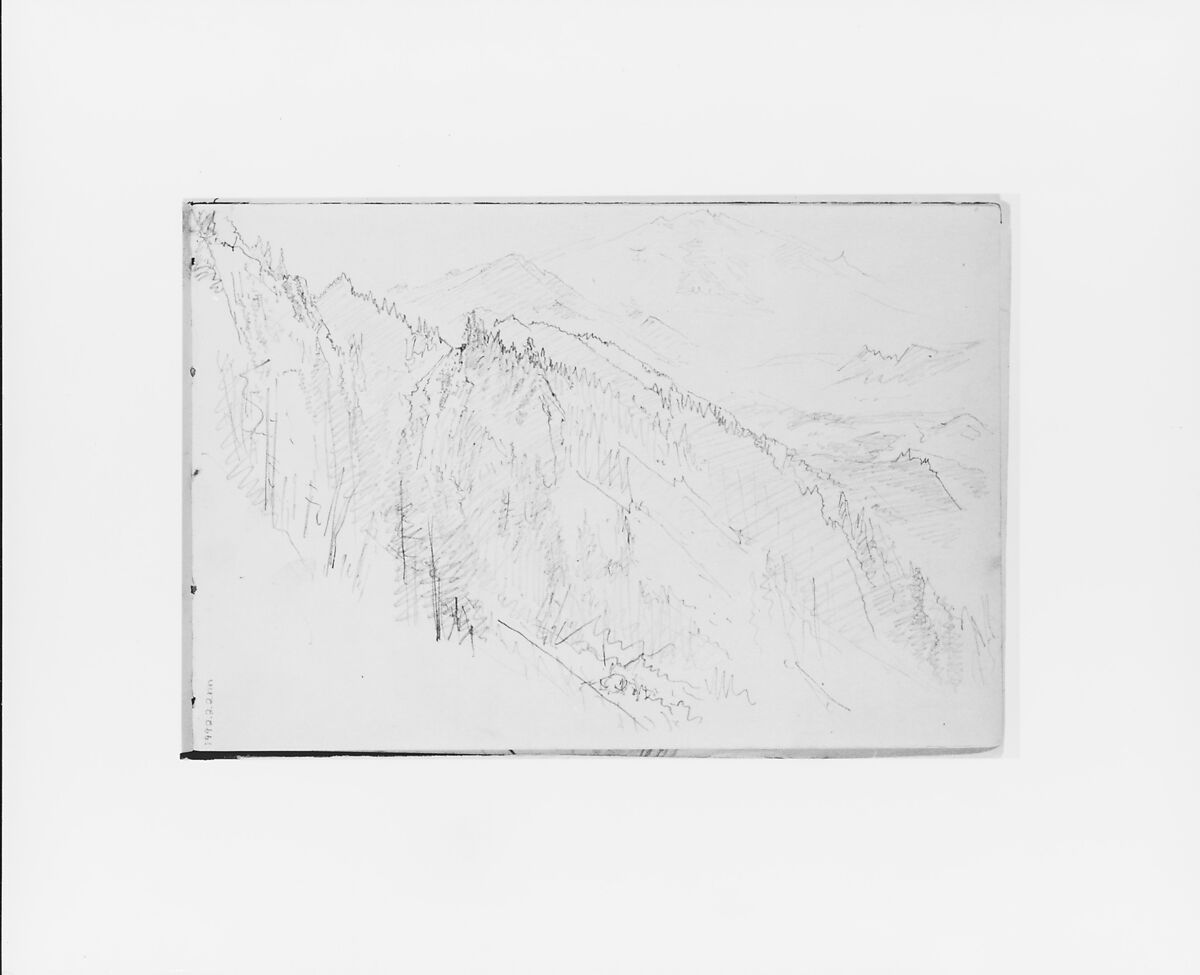 Mountainside (from Sketchbook X), William Trost Richards (American, Philadelphia, Pennsylvania 1833–1905 Newport, Rhode Island), Graphite on off-white wove paper, American 