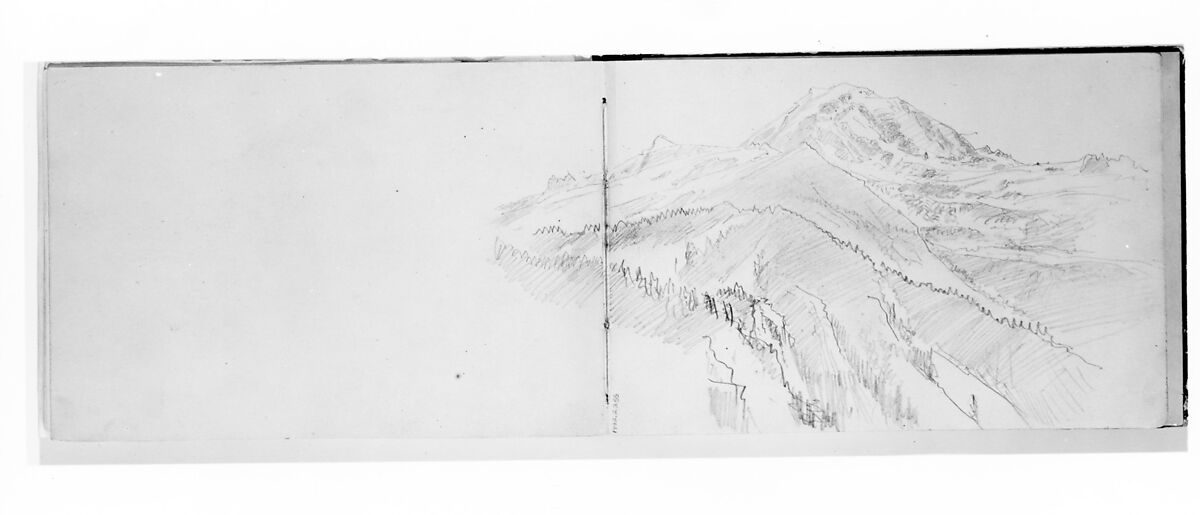 Hills and Mountains (from Sketchbook X), William Trost Richards (American, Philadelphia, Pennsylvania 1833–1905 Newport, Rhode Island), Graphite on off-white wove paper, American 